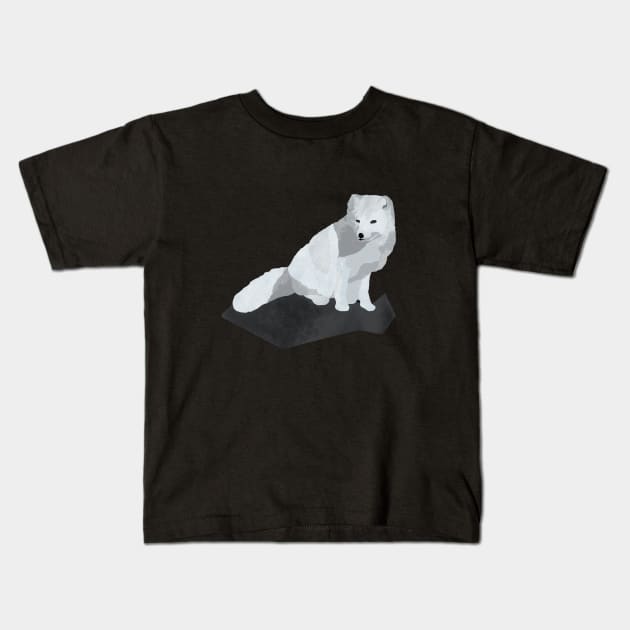 Arctic Fox Kids T-Shirt by artsandherbs